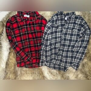 Old Navy Red and Black Plaid Shirt